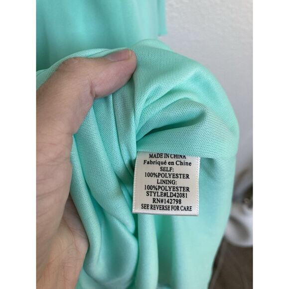 Loveriche mint green ruffle mini dress chiffon size small cocktail rush fairy - Picture 6 of 8